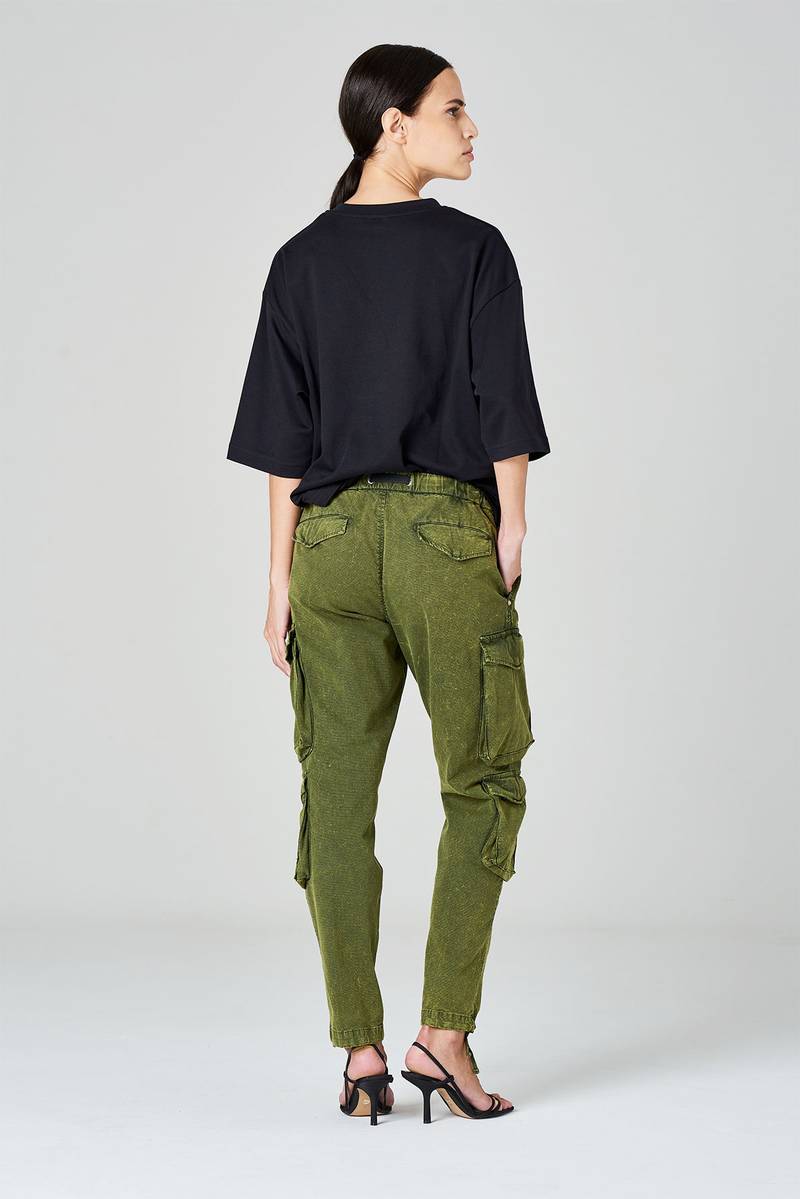 White sand Pantaloni cargo in cotone ripstop doppia tintura 2025