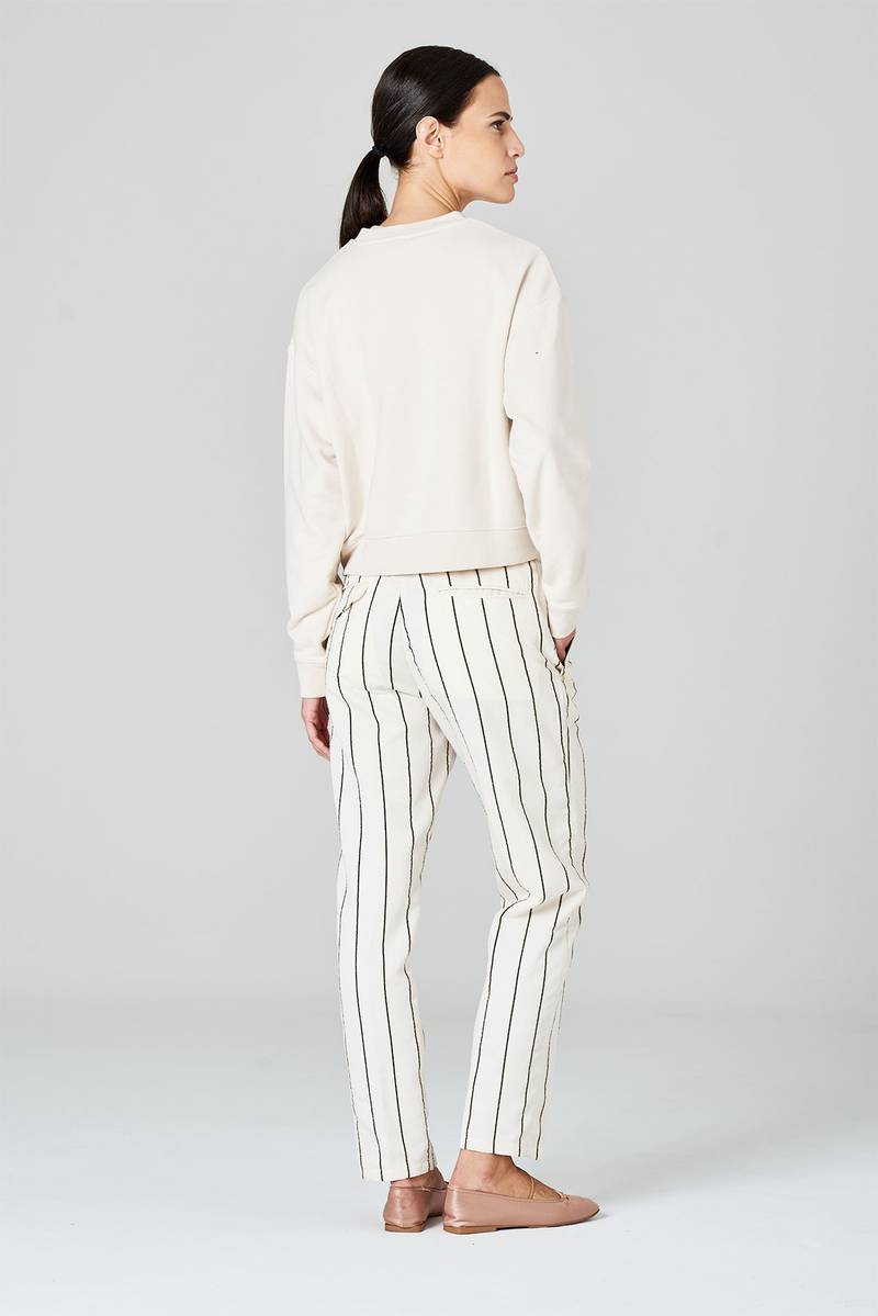 White sand Pantaloni in tessuto rigato misto viscosa In Linea