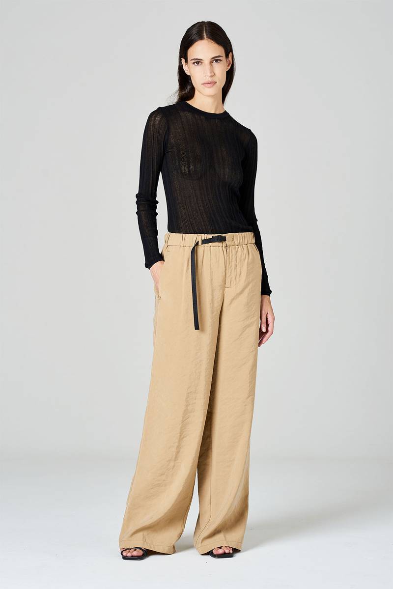 White sand Pantaloni palazzo in modal Spedizione Gratuita