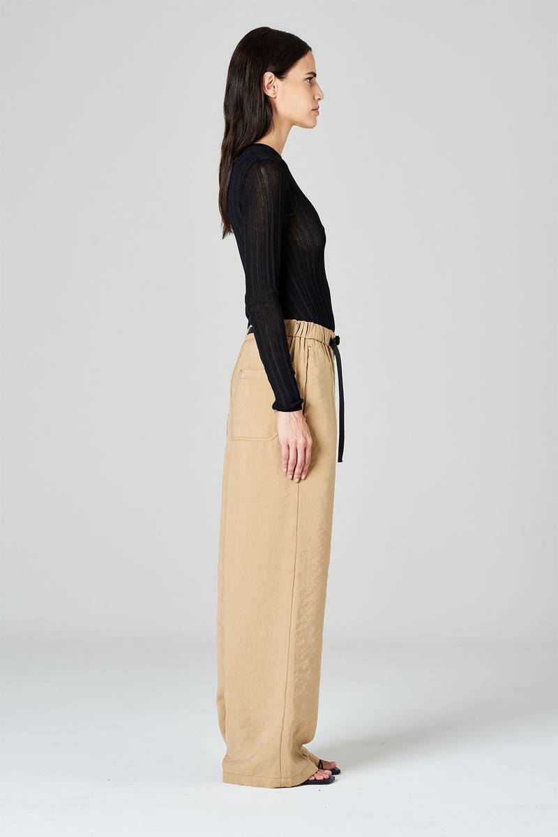 White sand Pantaloni palazzo in modal Spedizione Gratuita