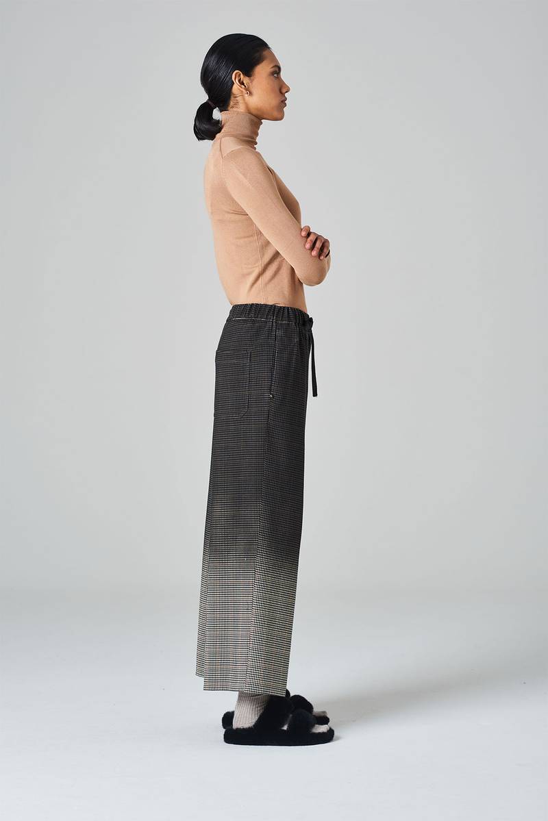 White sand Pantalone crop gamba ampia con elastico in vita e cinturino regolabile Shopping Online