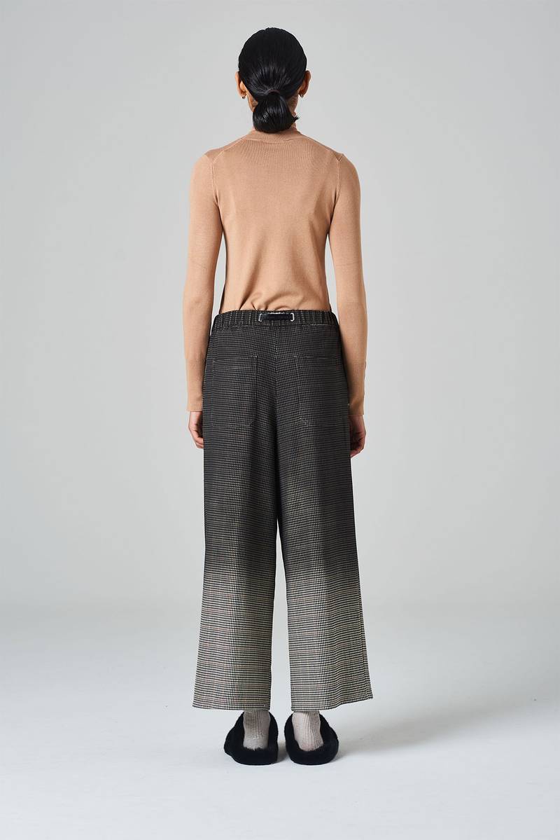 White sand Pantalone crop gamba ampia con elastico in vita e cinturino regolabile Shopping Online