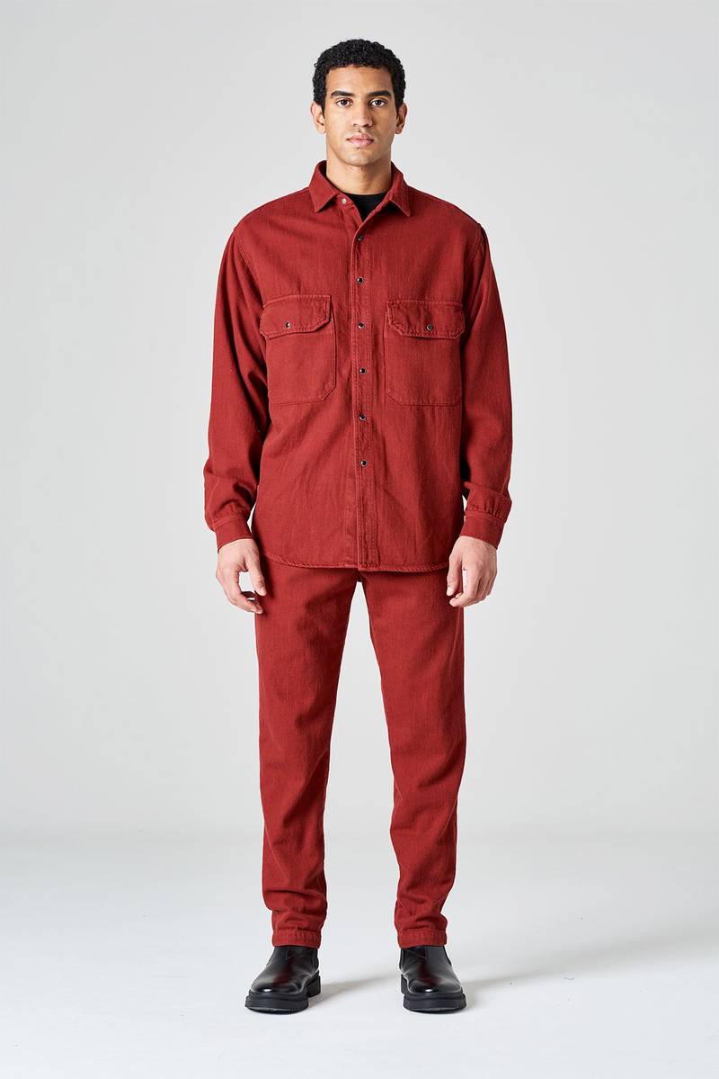 White sand Camicia oversize denim bi-color Presa
