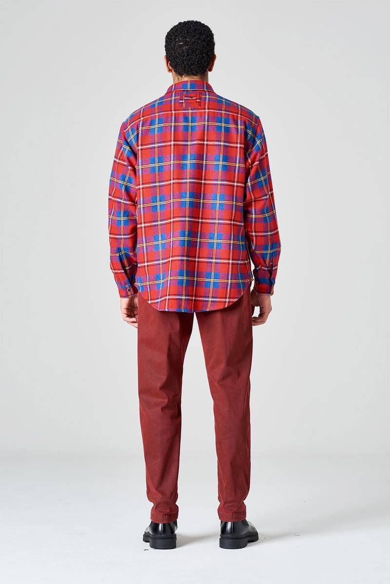 White sand Camicia oversize stampa check Sconto
