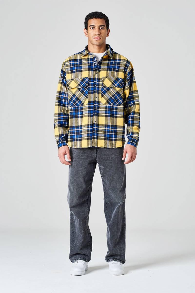 White sand Camicia oversize stampa check Sconto