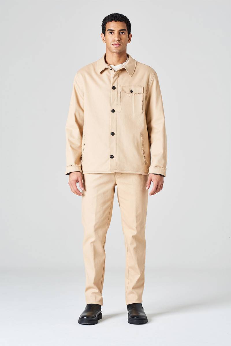 White sand Over shirt regular fit in bull denim di cotone Outlet