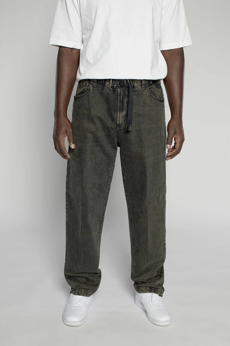 White sand Pantalone cinque tasche in denim trattato Vendita Calda