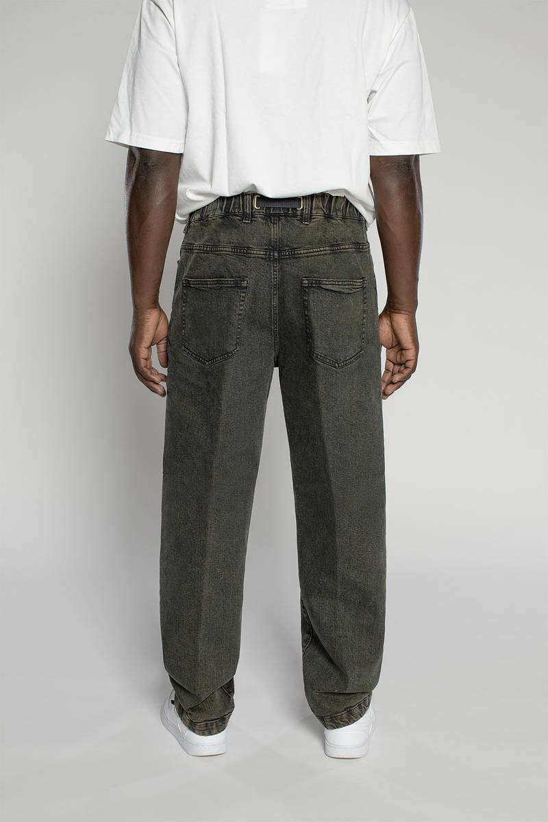 White sand Pantalone cinque tasche in denim trattato Vendita Calda