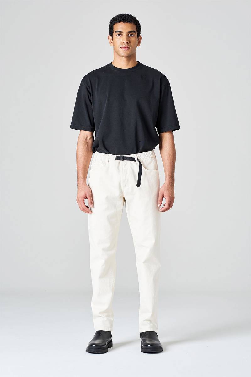 White sand Pantalone cinque tasche in bull denim Vendita Economica
