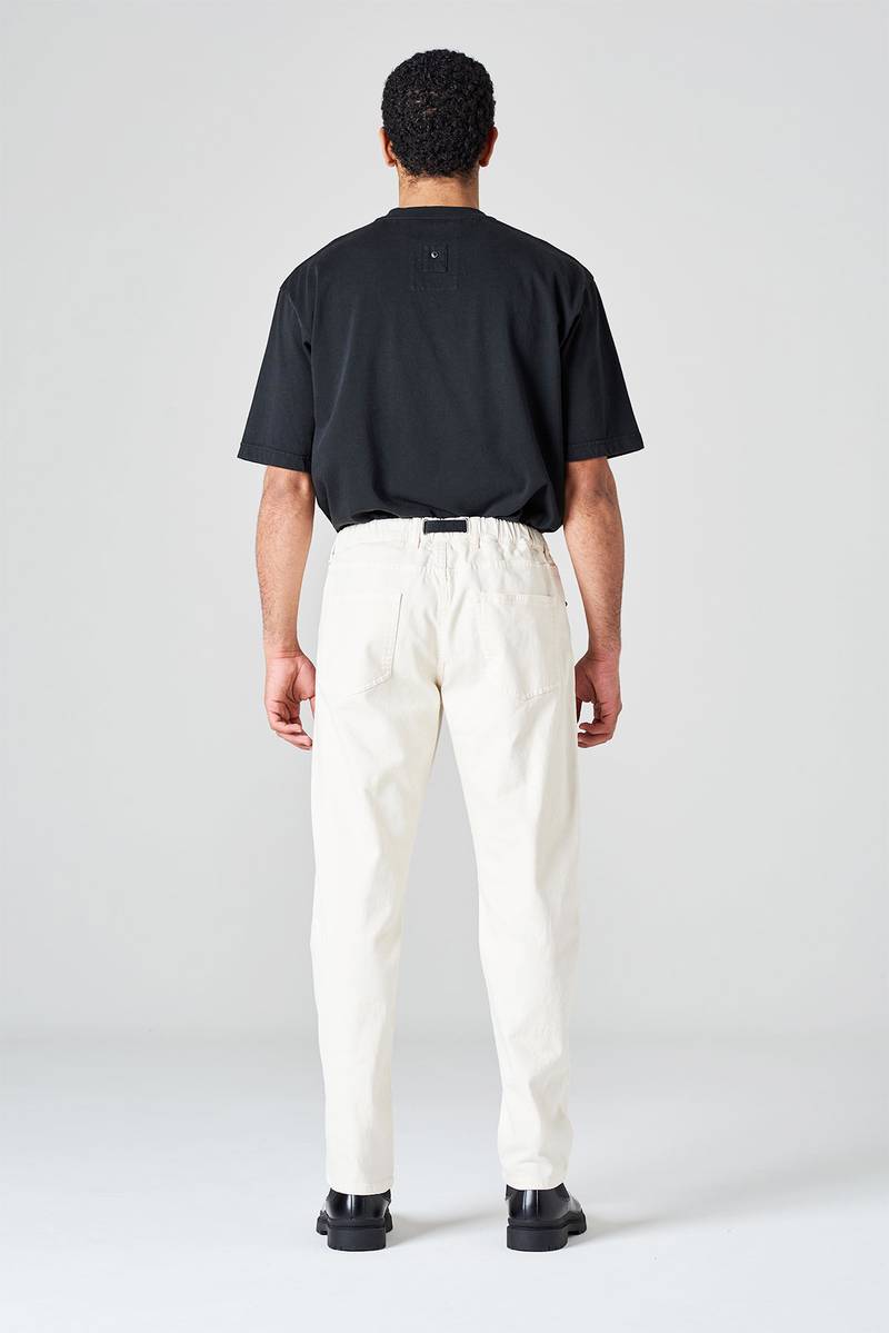 White sand Pantalone cinque tasche in bull denim Vendita Economica