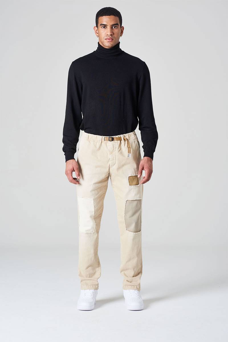 White sand Pantalone in cotone stretch con toppe Vendite Flash