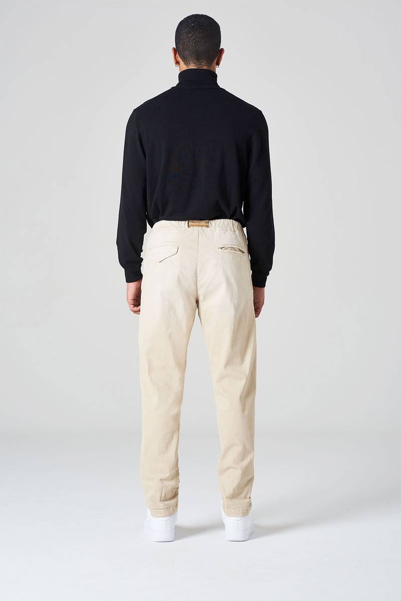White sand Pantalone in cotone stretch con toppe Vendite Flash