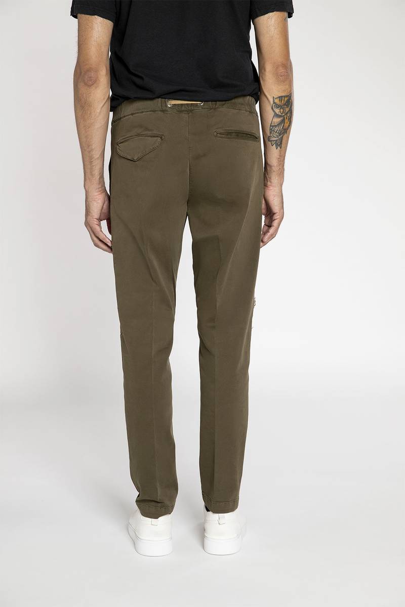 White sand Pantalone in cotone stretch con toppe Vendite Flash