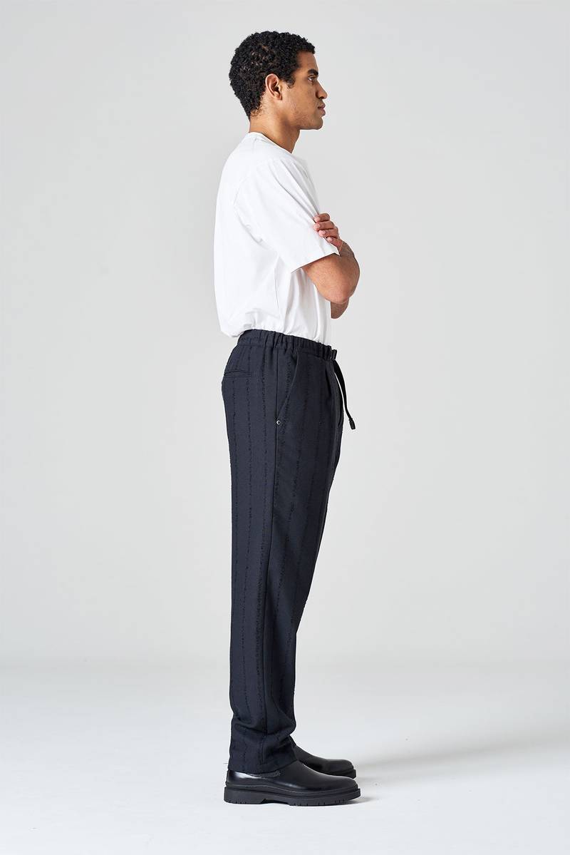 White sand Pantalone gamba dritta con pinces in flanella gessata 2025