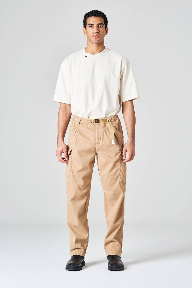 White sand Pantalone cargo in raso di cotone Nuovo