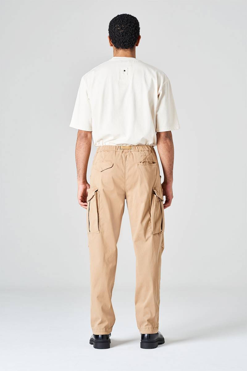 White sand Pantalone cargo in raso di cotone Nuovo