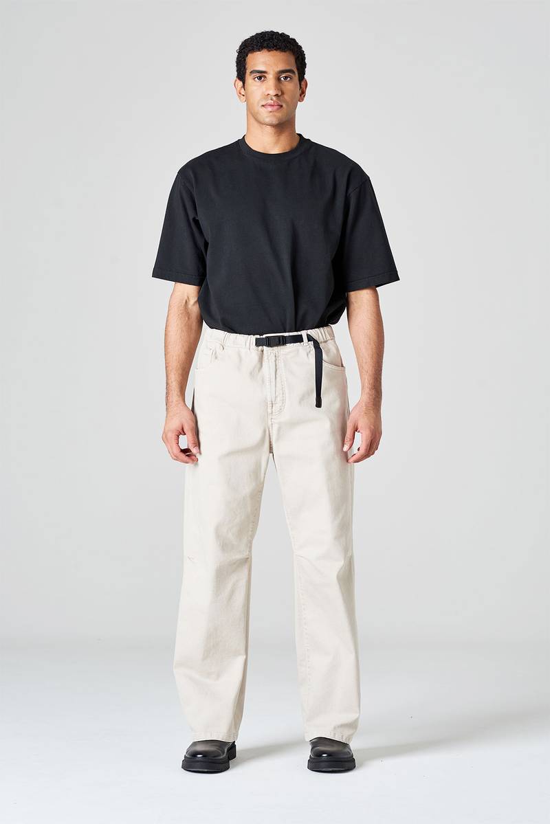 White sand Pantalone cinque tasche in bull denim di cotone Negozi Online