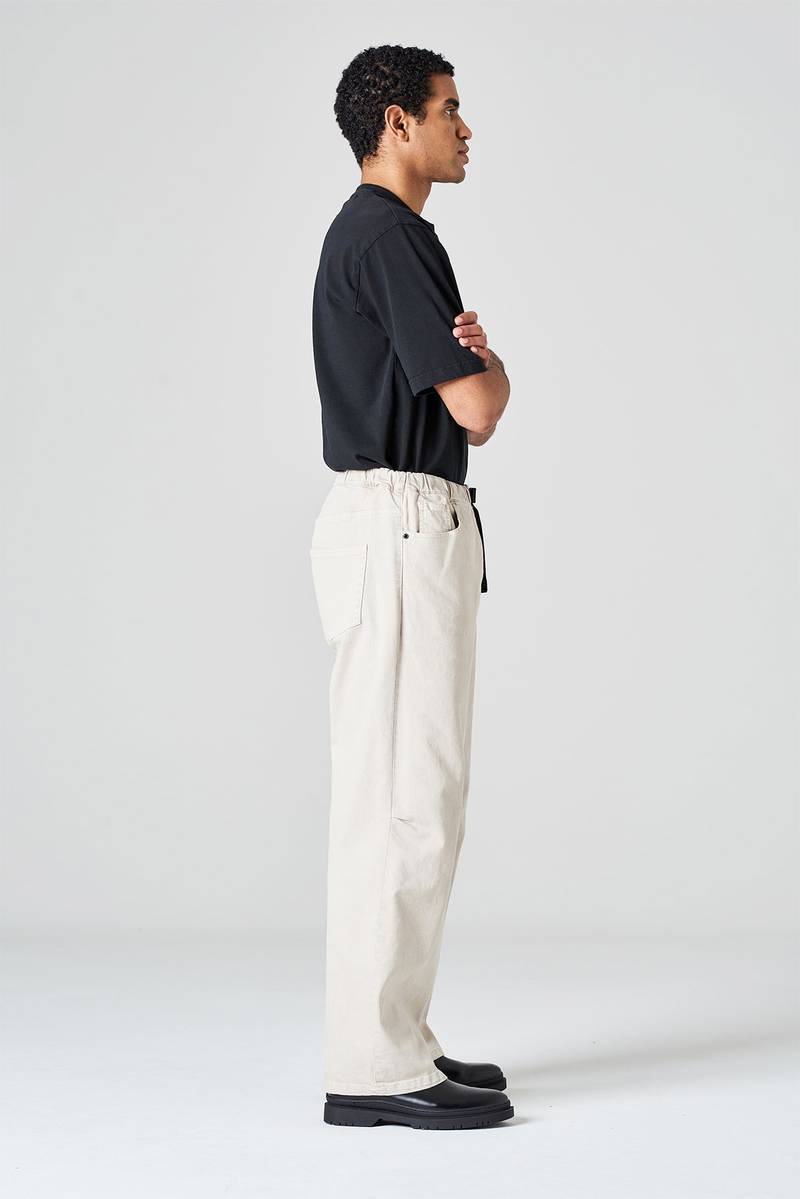 White sand Pantalone cinque tasche in bull denim di cotone Negozi Online