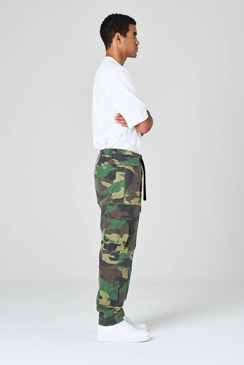 White sand Pantaloni cargo con gamba dritta in ripstop di cotone stampato Shopping Online