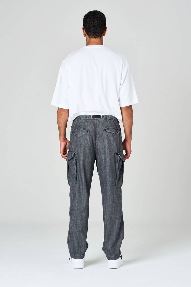 White sand Pantaloni cargo con gamba dritta in denim di cotone Convenienza