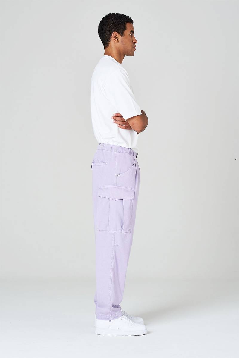 White sand Pantaloni cargo con gamba dritta in bull denim di cotone Novità