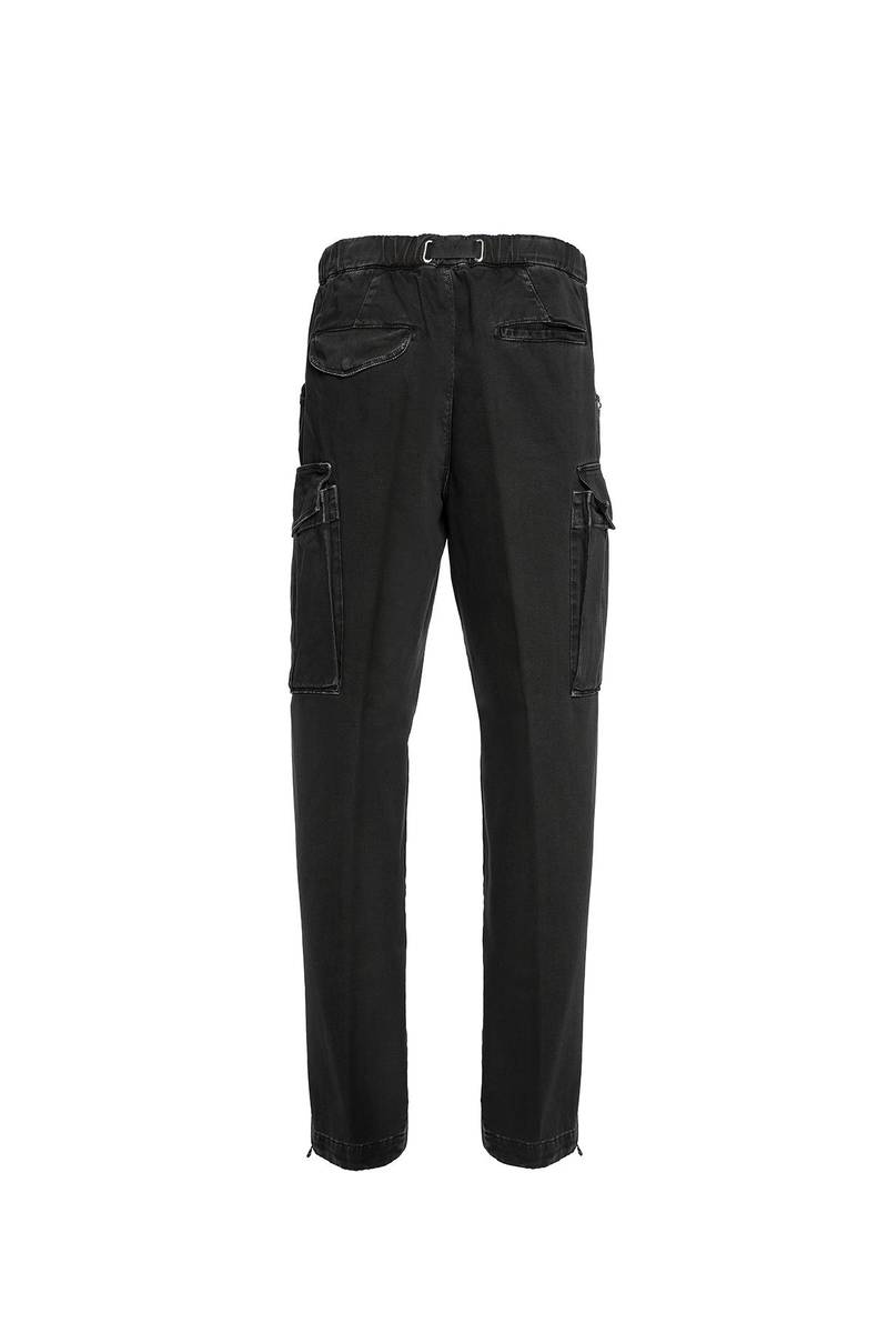 White sand Pantaloni cargo con gamba dritta in bull denim di cotone Novità