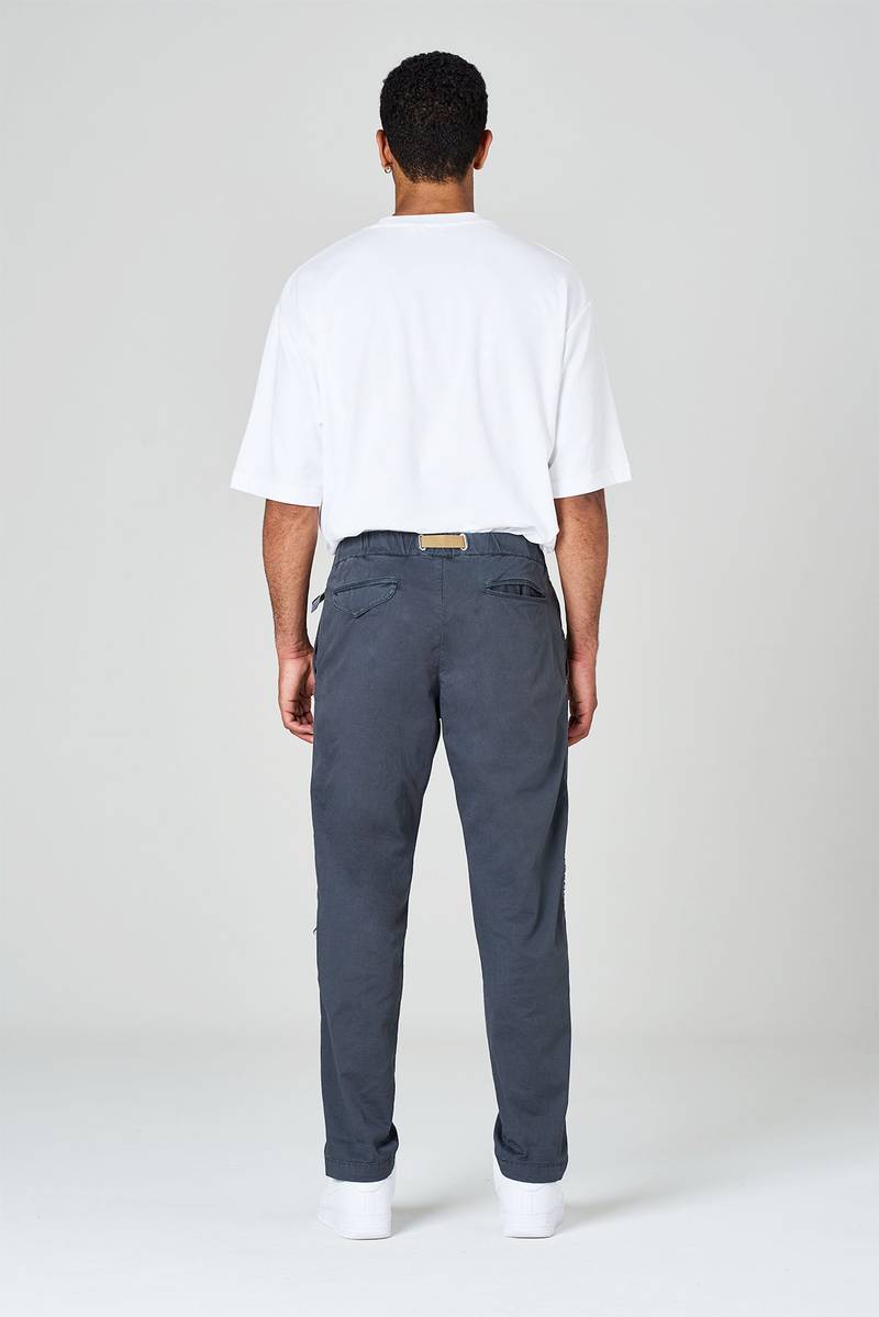 White sand Pantaloni in gabardina di cotone con toppe Online