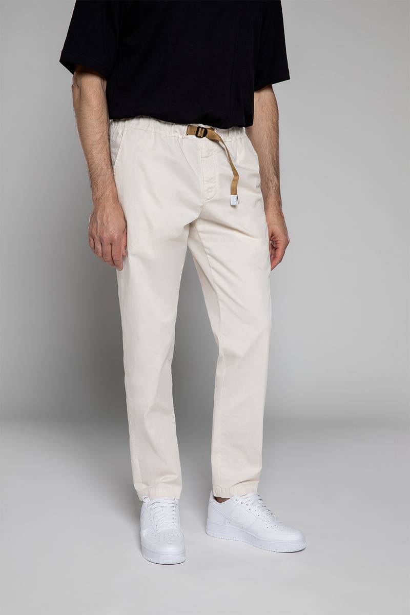 White sand Pantaloni in gabardina di cotone In Vendita