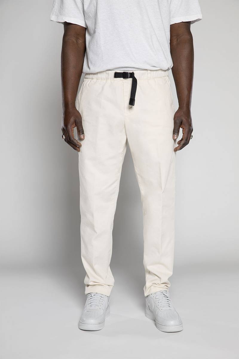 White sand Pantaloni in tessuto bull denim Saldi Di Fabbrica
