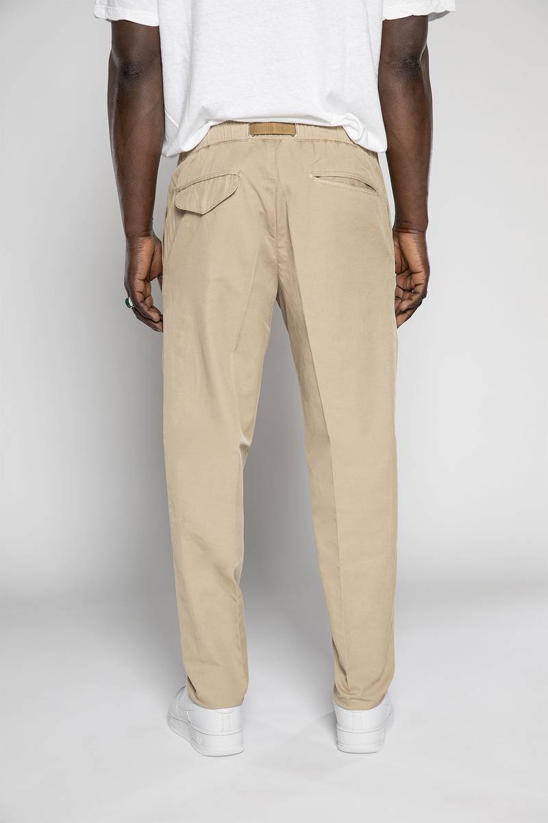 White sand Pantaloni in gabardina misto cotone-lino Vendite Flash