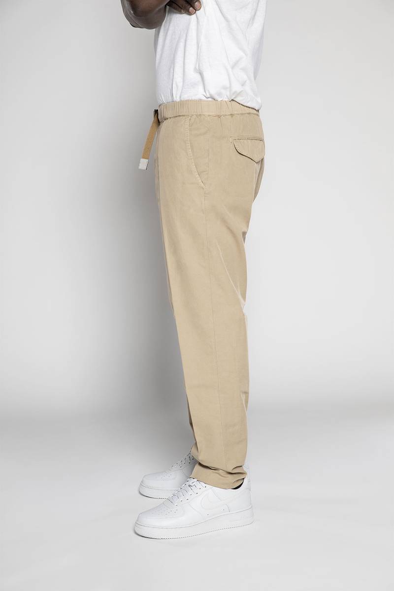 White sand Pantaloni in gabardina misto cotone-lino Vendite Flash