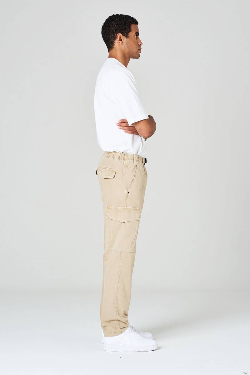 White sand Pantaloni cargo in ripstop di cotone Nuova