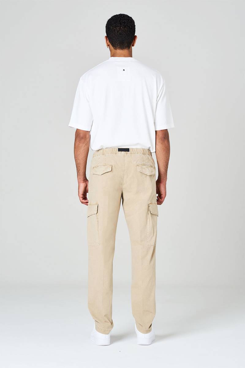 White sand Pantaloni cargo in ripstop di cotone Nuova