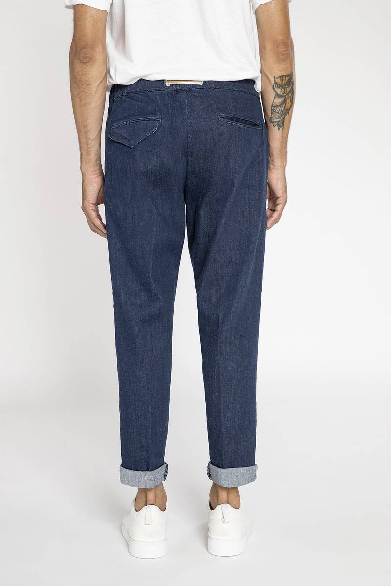 White sand Pantalone in denim cimosato Nuovo