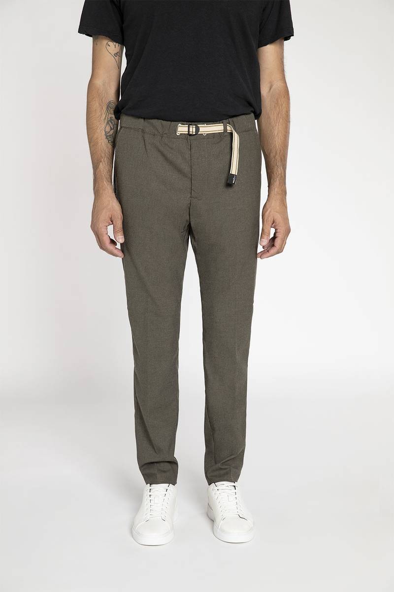 White sand Pantalone in tessuto effetto lana Vendita