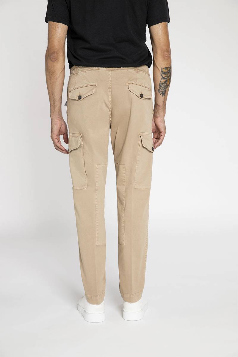 White sand Pantalone cargo in cotone stretch Fino Al -60%