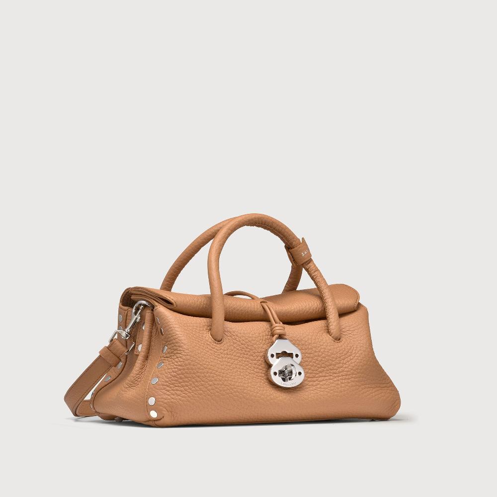 Zanellato BORSA DOTTA® SMALL IN PELLE MARTELLATA BROWN AMARETTO | Zanellato Offerta Giorno del Papà