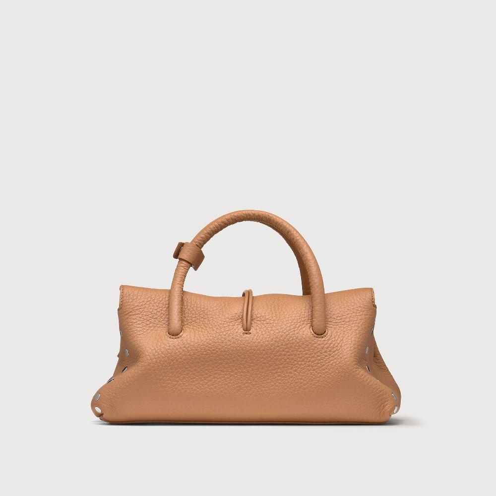Zanellato BORSA DOTTA® SMALL IN PELLE MARTELLATA BROWN AMARETTO | Zanellato Offerta Giorno del Papà