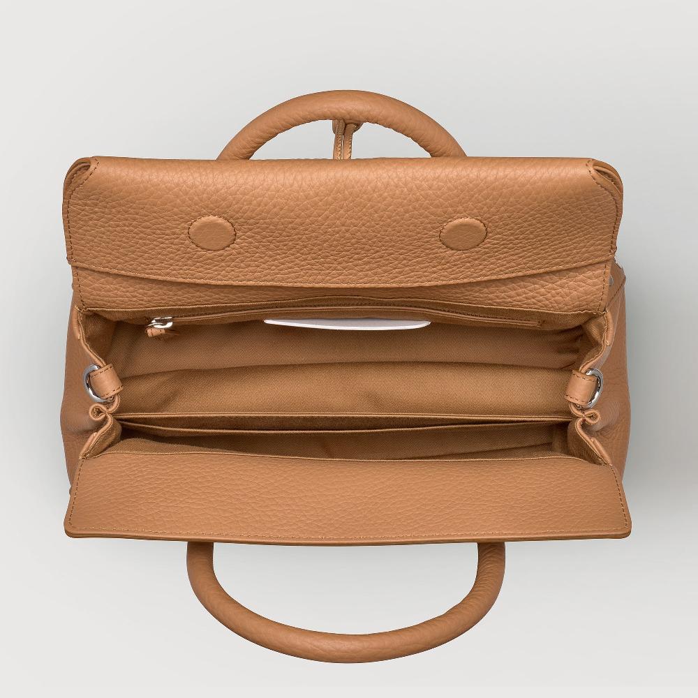 Zanellato BORSA DOTTA® SMALL IN PELLE MARTELLATA BROWN AMARETTO | Zanellato Offerta Giorno del Papà