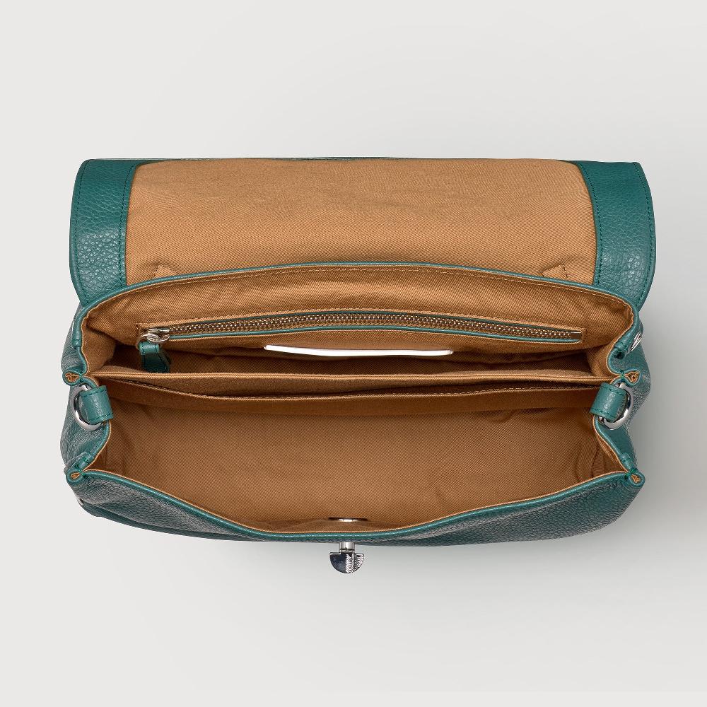Zanellato BORSA POSTINA® SMALL IN PELLE MARTELLATA GREEN ACCA | Zanellato In Vendita