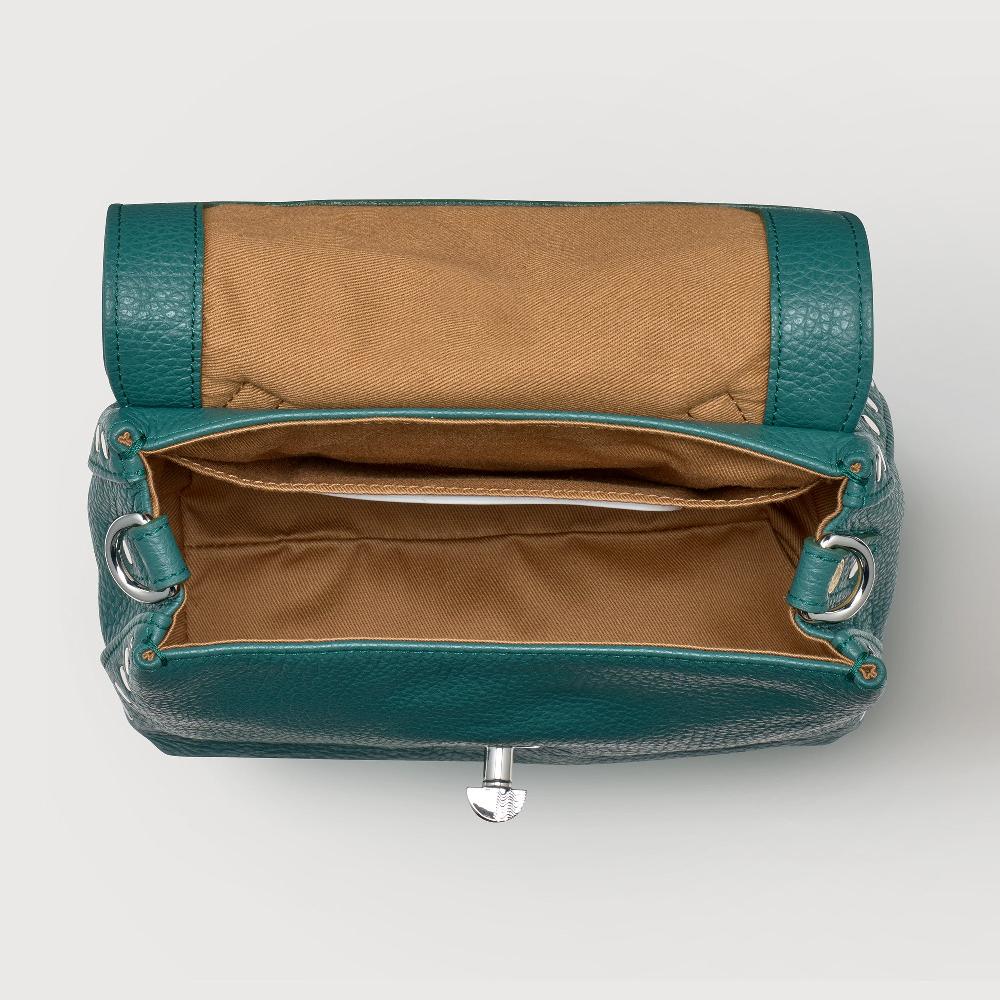Zanellato BORSA POSTINA® BABY IN PELLE MARTELLATA GREEN ACCA | Zanellato Vendita Calda
