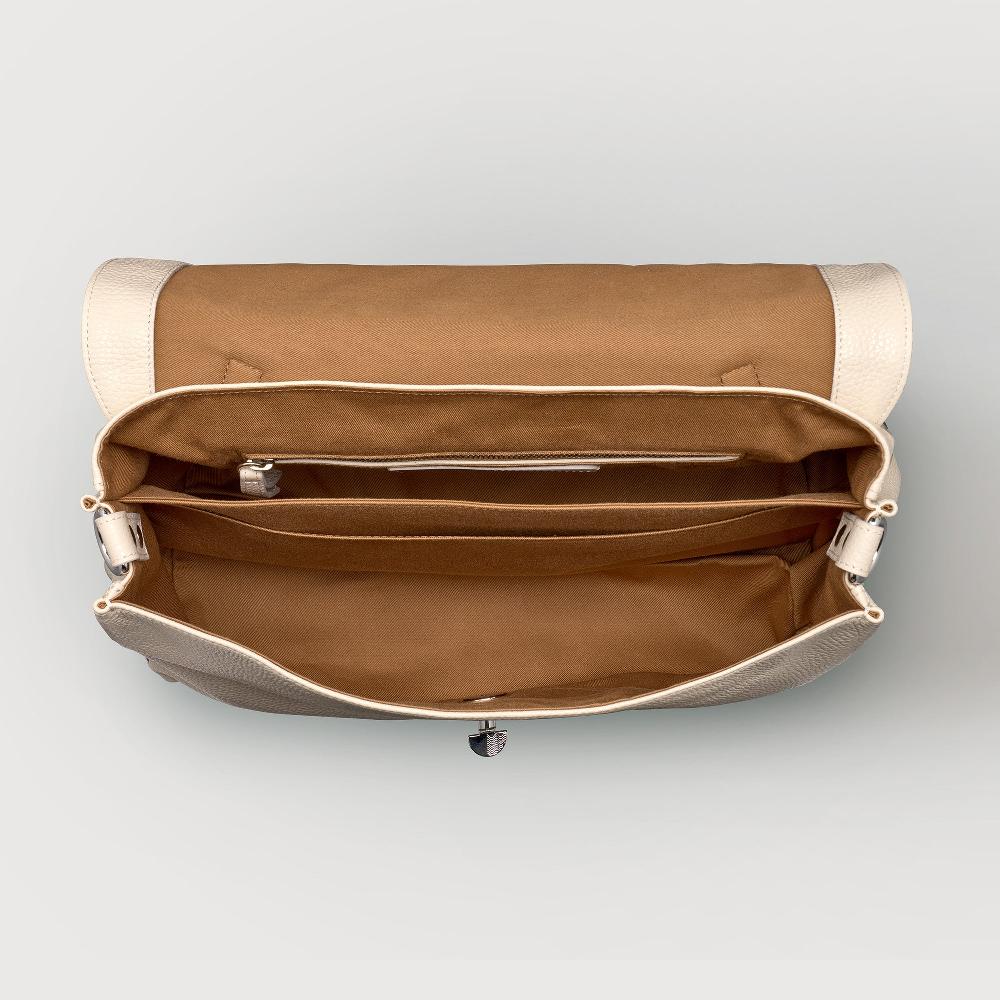 Zanellato BORSA POSTINA® MEDIUM IN PELLE MARTELLATA WHITE BIANCONE | Zanellato 2025