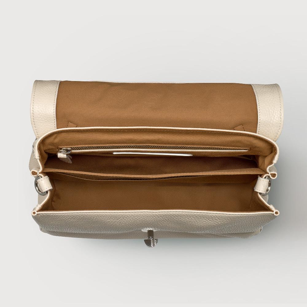 Zanellato BORSA POSTINA® SMALL IN PELLE MARTELLATA WHITE BIANCONE | Zanellato Italy