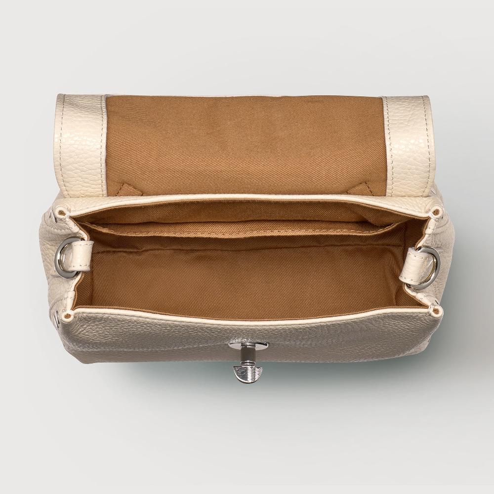 Zanellato BORSA POSTINA® BABY IN PELLE MARTELLATA WHITE BIANCONE | Zanellato Italia