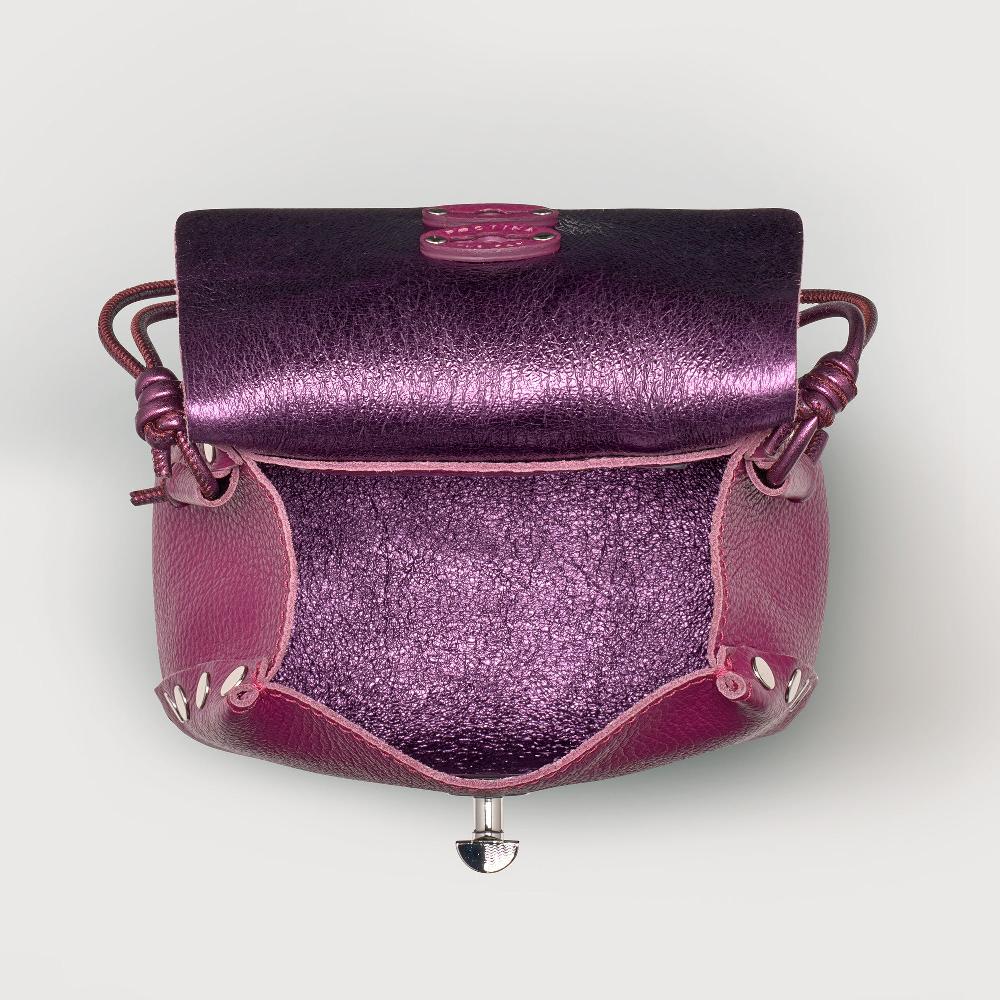 Zanellato BORSA POSTINA® SUPER BABY IN PELLE LAMINATA PURPLE BONARDA | Zanellato Vendita