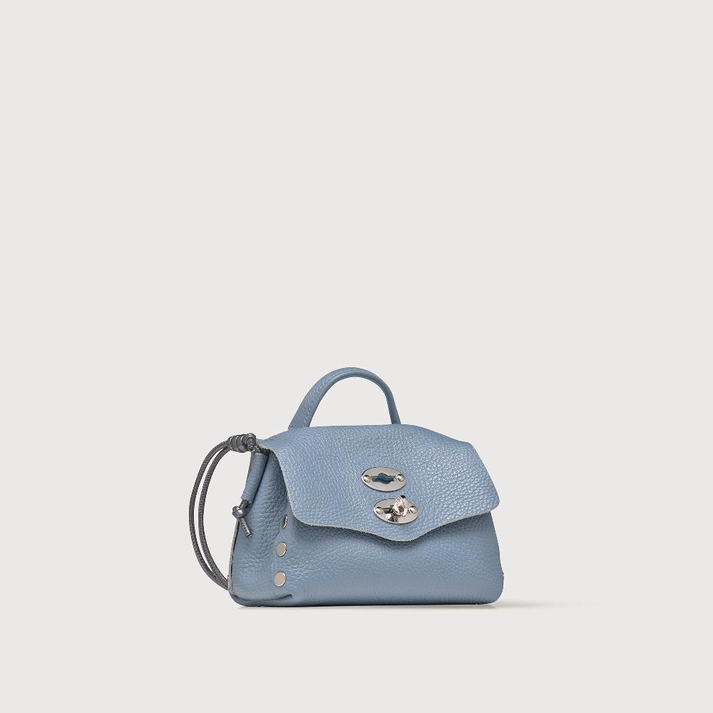 Zanellato BORSA POSTINA® SUPER BABY IN PELLE LAMINATA BLUE CARTA DA ZUCCHERO | Zanellato Spedizione Gratuita
