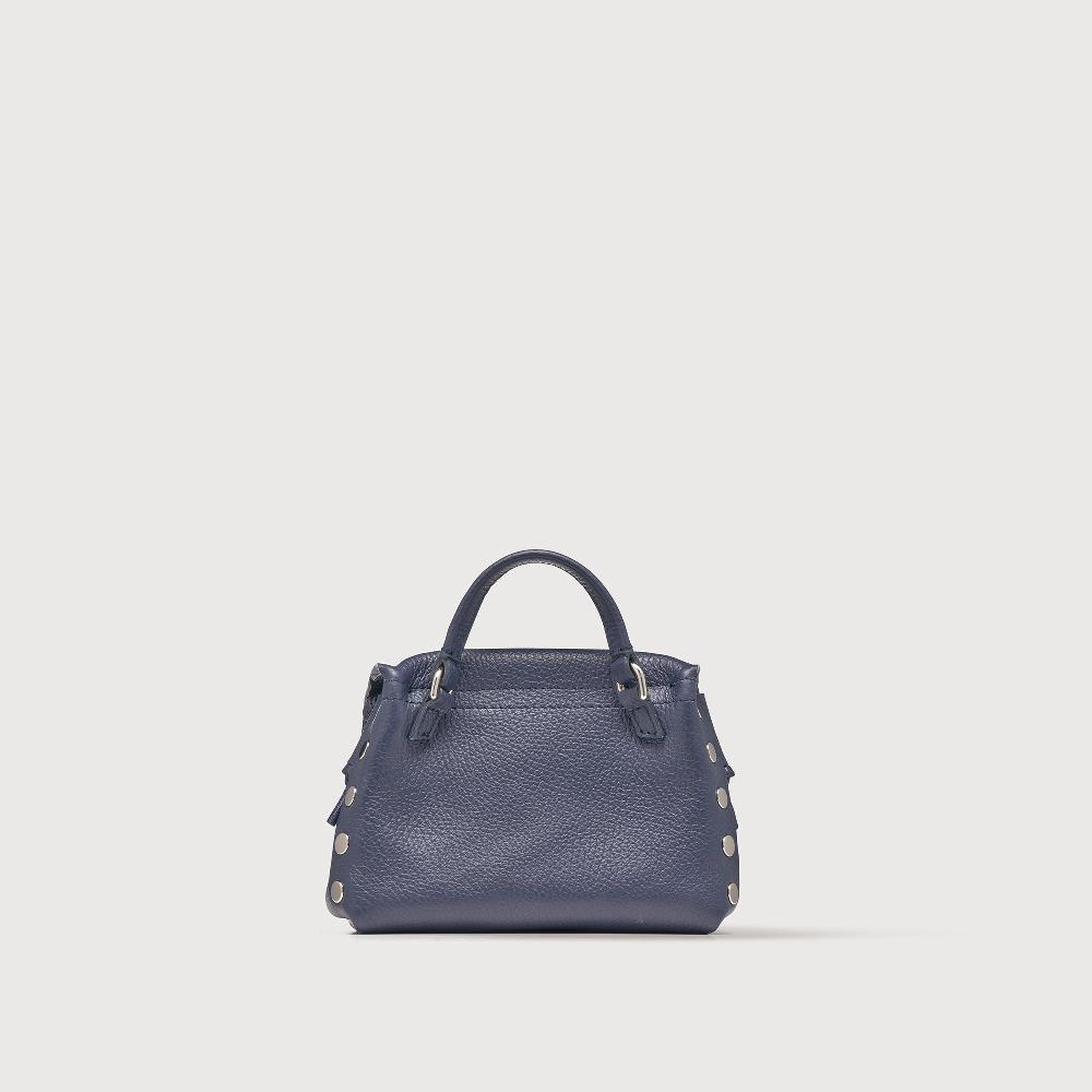 Zanellato BORSA POSTINA® SUPER BABY IN PELLE LAMINATA BLUE NAVY SAVOIA | Zanellato Pezzi Unici