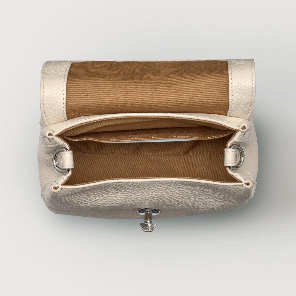 Zanellato BORSA POSTINA® BABY IN PELLE MARTELLATA WHITE BIANCONE | Zanellato Soddisfazione Garantita