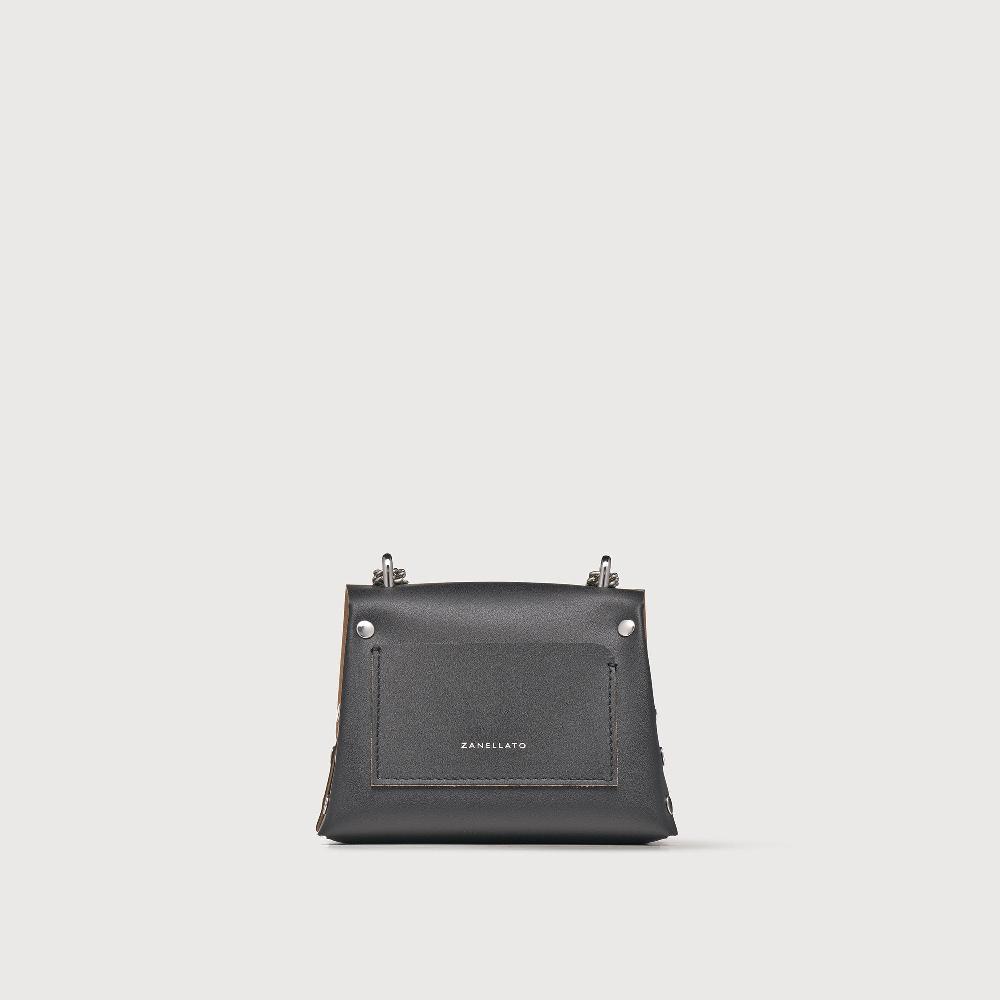 Zanellato BORSA POSTINA® SUPER BABY IN PELLE RIGENERATA BLACK NERO | Zanellato Affare Del Giorno