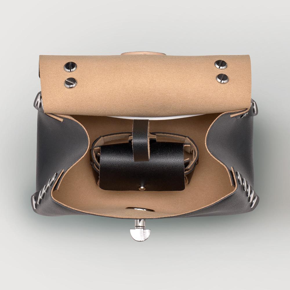 Zanellato BORSA POSTINA® SUPER BABY IN PELLE RIGENERATA BLACK NERO | Zanellato Affare Del Giorno